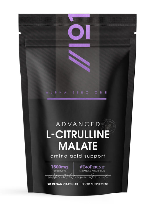 ALPHA01 L-Citrulline Malate 1500mg with BioPerine® - 90 Capsules (V) - High Strength Fermented Amino Acid Supplement - 45 Day Supply - by Alpha01