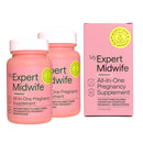 My Expert Midwife All in One Pre-Conception & Pregnancy Women's Vegan Supplements, 12 Essential Prenatal Vitamins & Minerals, 60 Capsules, 2 Months Supply