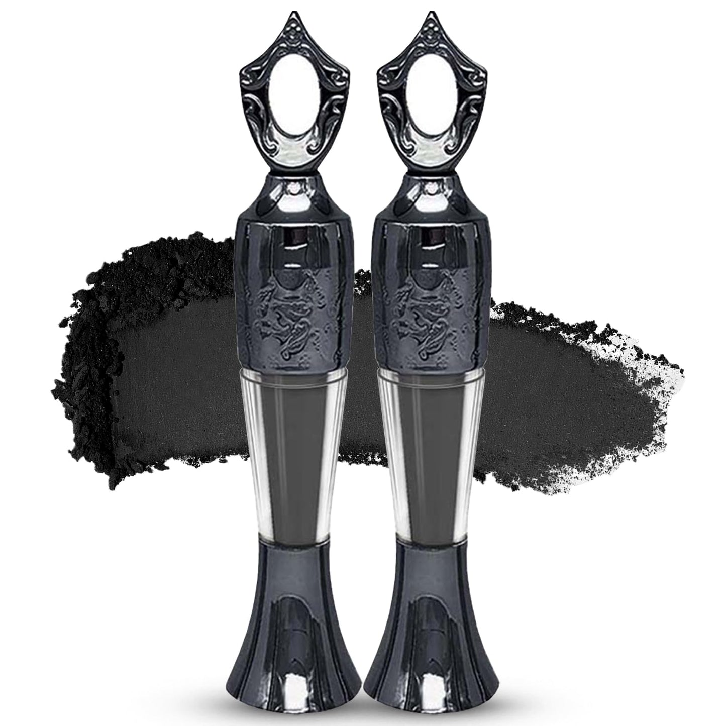 Shefave Kohl Powder Eyeliner, Kohl Eyeliner Black - Handmade Smudge Proof Eyeline-r, Natural Blac-k Eye-liner Cream Powder, Waterproof Ey-eliner For Eye Make-Up - Intense Color & Definition (Black, 2 Pack)