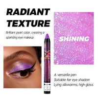 LYNTYAOU Bright Purple Shimmer Eyeshadow Stick, Pink Pearl Cream Eye Shadow Pen, Mermaid Glitter Color Crayon Eyeshadows Pencil, Pearlescent High Pigmented Eyeliner, Smooth for Eyes Makeup