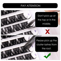 Magnetic SL Individual Lashes 144 Cluster Lashes 3D False Eyelashes Natural Look D Curl Reusable Fluffy Individual Cluster Lashes Soft Eyelashes DIY Cluster Eyelash Extensions Mix 10-16MM-DM01