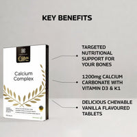 Healthspan Elite Calcium Complex 1,200mg | 120 Tablets | All Blacks Official Partner | Added Vitamin D3 and Vitamin K1 | Bone Health | Vanilla Chewable Tablets | Informed Sport Accredited | Vegetarian