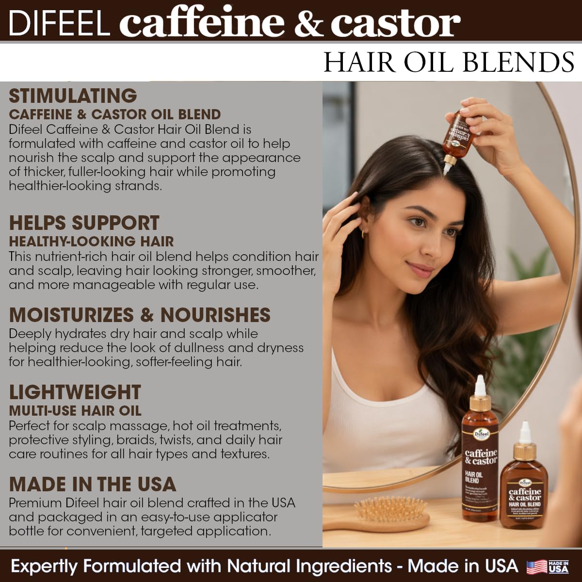 Difeel Caffeine & Castor Premium Hair Oil for Faster Hair Growth 75 ml