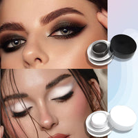 Generic Black Matte Eyeshadow – Creamy, Highly Pigmented, Waterproof & Long-Lasting, Smooth & Blendable Formula with Brush for Daily or Cosplay Eye Makeup