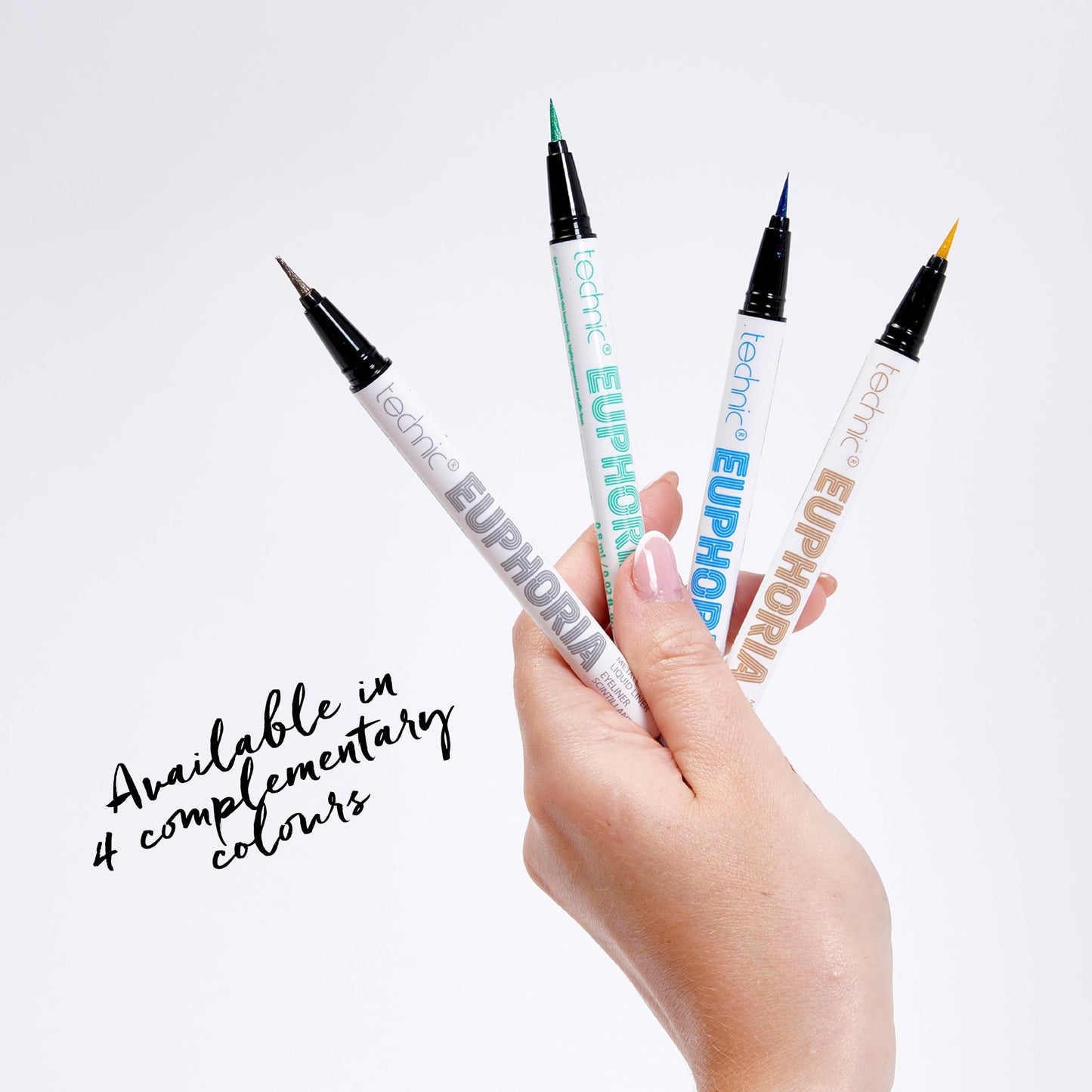 Technic Euphoria Metallic Liquid Liner - Highly Pigmented - Long Lasting - Brush like Tip for Ultimate Precision 0.8ml (4Pc Bundle)