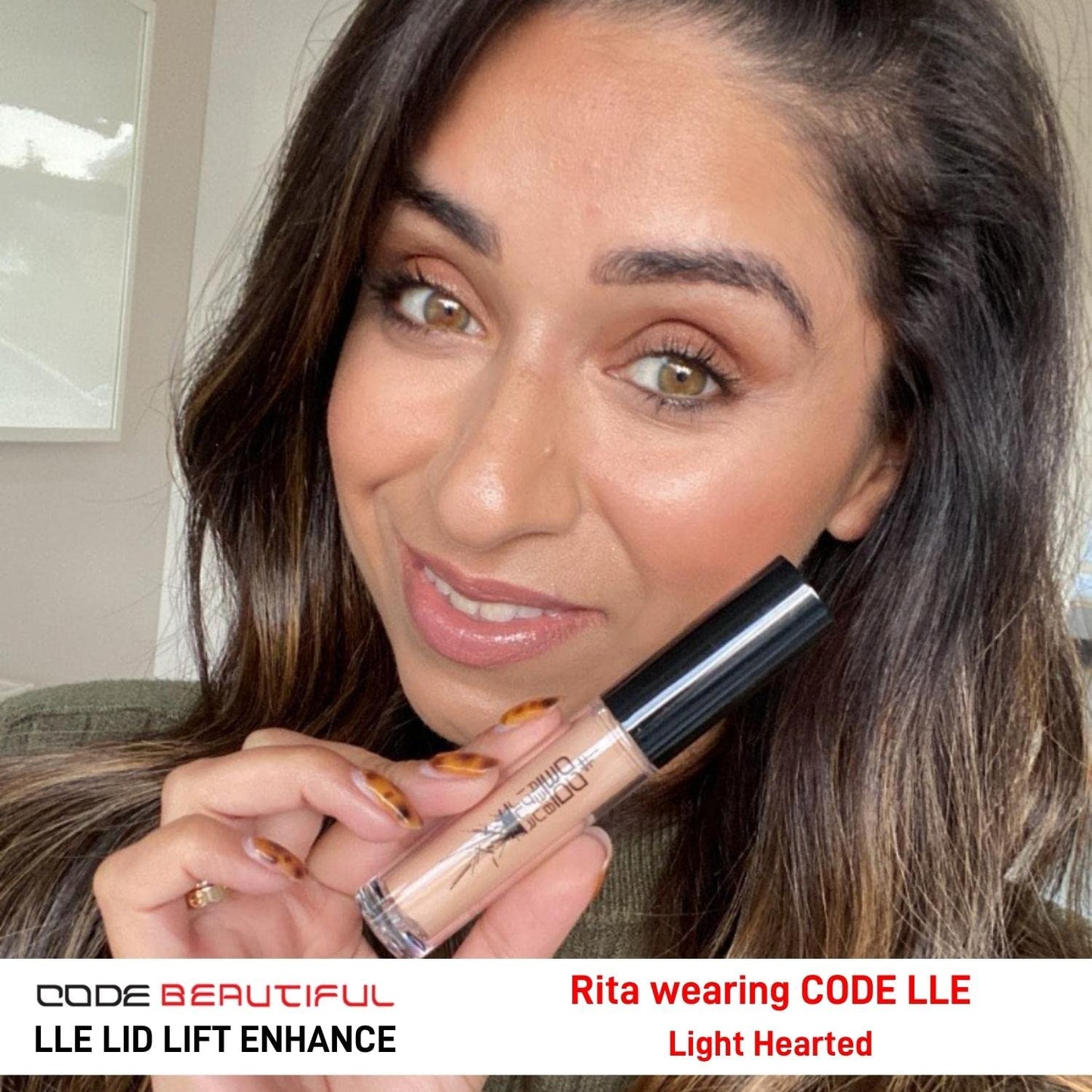 Code Beautiful CODE Beautiful Eye Primer and Under Eye Concealer | Eye concealers | Eyeshadow Primer | Eye Lift - The Antidote To Tired Eyes | Vegan & Cruelty Free | LLE Lid Lift Enhance (Light Hearted)