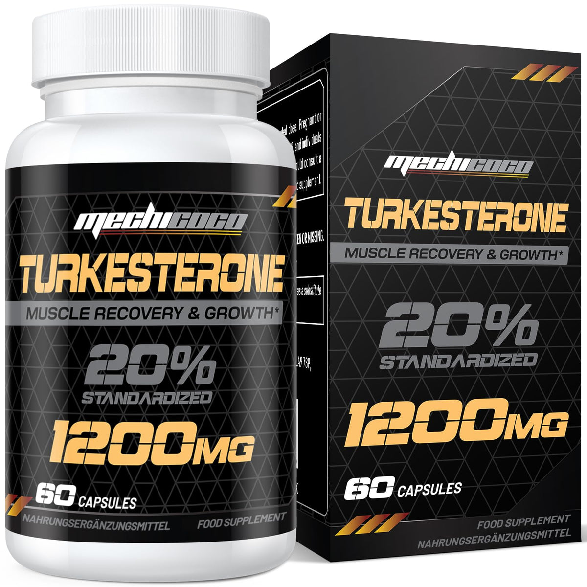 Mechicoco Turkesterone Supplement 1200mg Ajuga Turkestanica Extract - High Strength, Standardized to 20% Turkesterone, Muscle Growth & Strength - Vegan, Free from Soy, Additives
