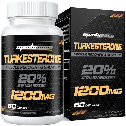 Mechicoco Turkesterone Supplement 1200mg Ajuga Turkestanica Extract - High Strength, Standardized to 20% Turkesterone, Muscle Growth & Strength - Vegan, Free from Soy, Additives