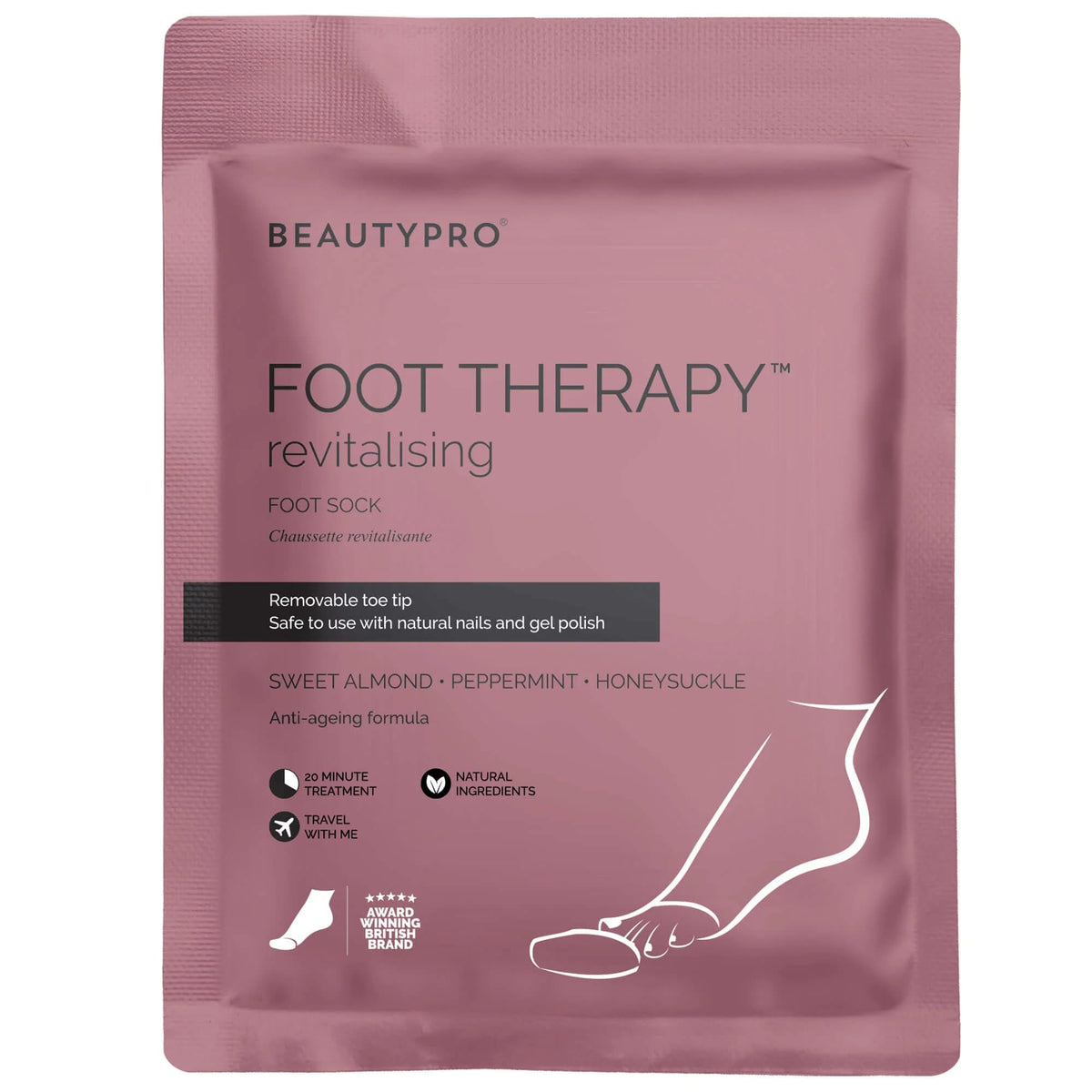 BeautyPro BEAUTYPRO FOOT THERAPY Intensely Moisturising Foot Mask Collagen Salicylic Acid & Argan Oil Natural Nourishing Foot Socks Removeable Toe Tips Vegan Treatment For Dry Feet Multi Award Winning Brand