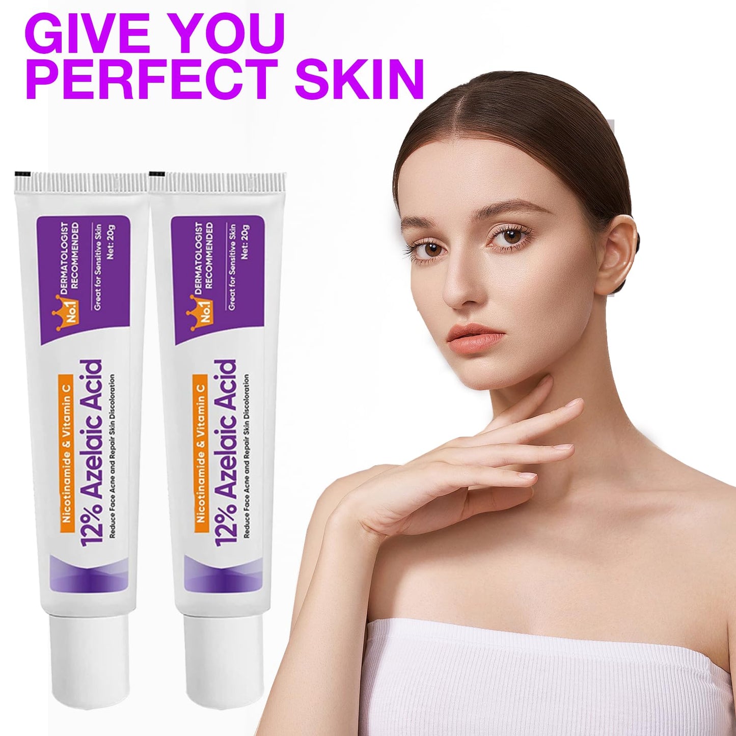 XdealCozyxc 2 PCS The Ordinary Azelaic Acid Serum, Azelaic Acid Cream Brightening Face Skin Care Pigmentation Treatment for All Skin Types