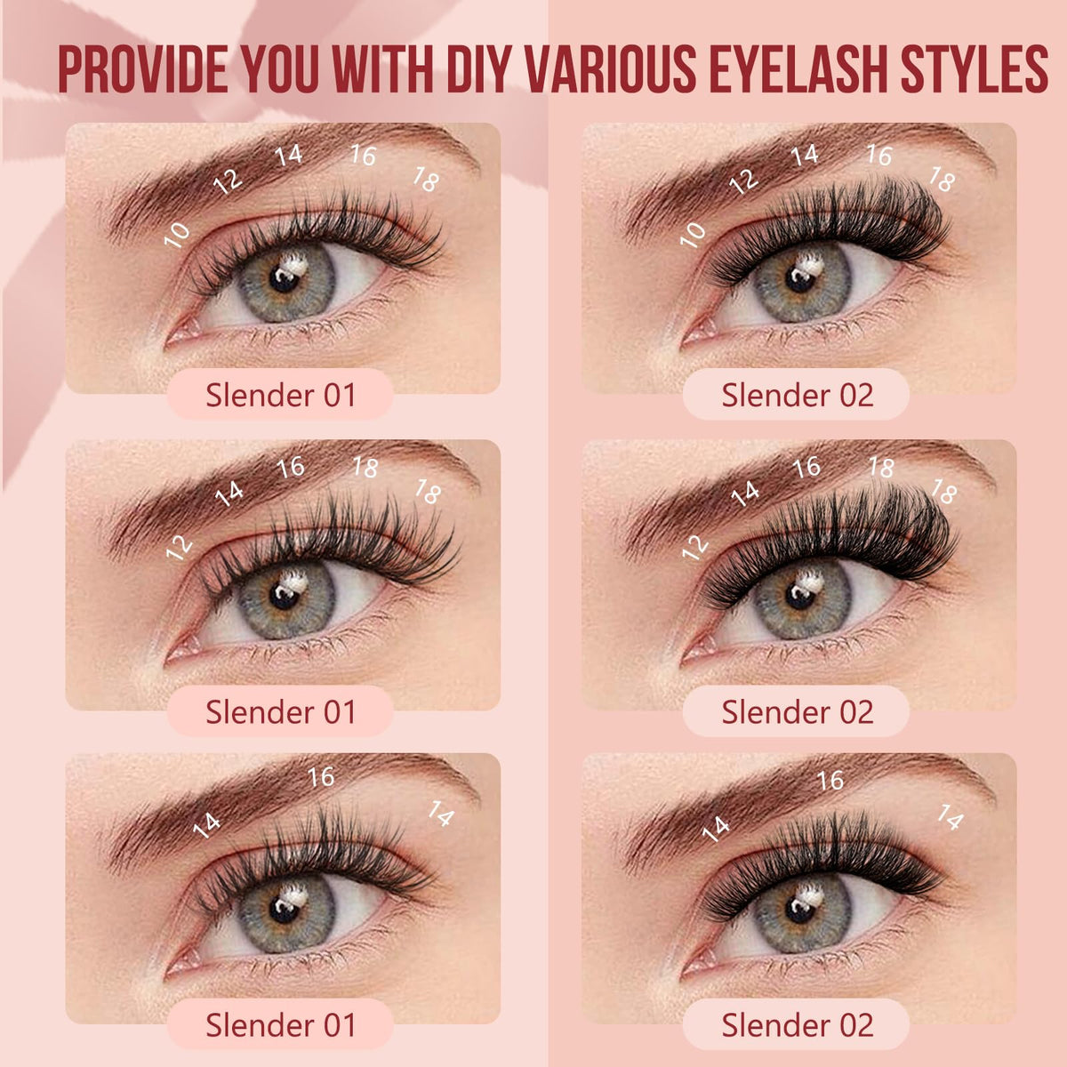 Higu clace Higu Clayse Lash Clusters Kit - DIY Lash Extensions Kit with D Curl 10-18mm Lashes, Individual Clusters and Applicator for Beginners