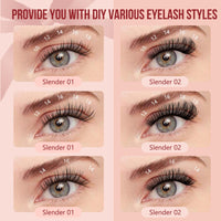Higu clace Higu Clayse Lash Clusters Kit - DIY Lash Extensions Kit with D Curl 10-18mm Lashes, Individual Clusters and Applicator for Beginners