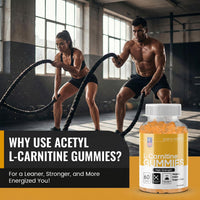 Gains Nutrition GN Acetyl L Carnitine Gummies | 60 L-Carnitine Gummies for Men & Women - High Strength Acetyl-L-Carnitine with Ashwagandha, Vitamins B6, B12 | Mango Flavour, Non-GMO & Suitable for Vegans