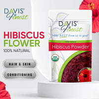Davis Finest Organic Hibiscus Powder 100g, Hair & Skin, Facial Mask, Face Pack, Hair Growth, Shine & Condition