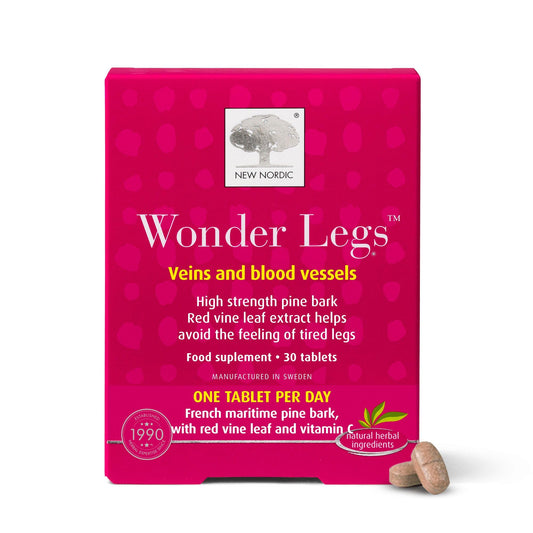 New Nordic Ltd New Nordic Wonder Legs, High-Strength Pine Bark & Red Vine Leaf Extract with Vitamin C, Supports Normal Circulation & Vein Function, 30 Tablets