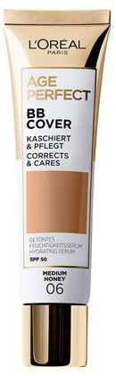 L'Oréal Paris Age Perfect BB Cream 06 Medium Honey, light-weight, Infused with hydrating serum, Vitamin B3, SPF 50