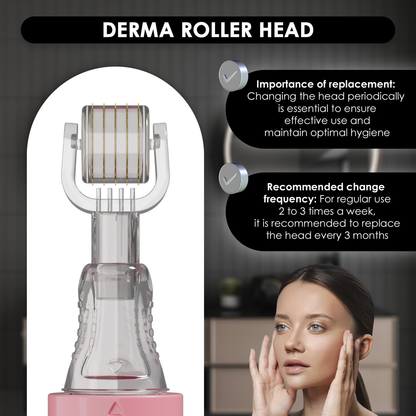HAMINOS Head 0.5 mm compatible with HAMINOS Derma Roller, 105 Titanium Needles