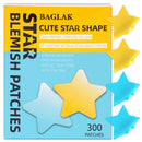 BAGLAK Star Shape Pimple Patch -300 Patches - Yellow & Blue, Hydrocolloid Patches - Pimple Stickers - Blemishes Patch - Facial Care