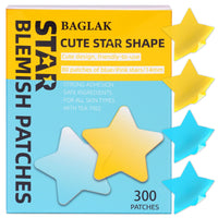 BAGLAK Star Shape Pimple Patch -300 Patches - Yellow & Blue, Hydrocolloid Patches - Pimple Stickers - Blemishes Patch - Facial Care