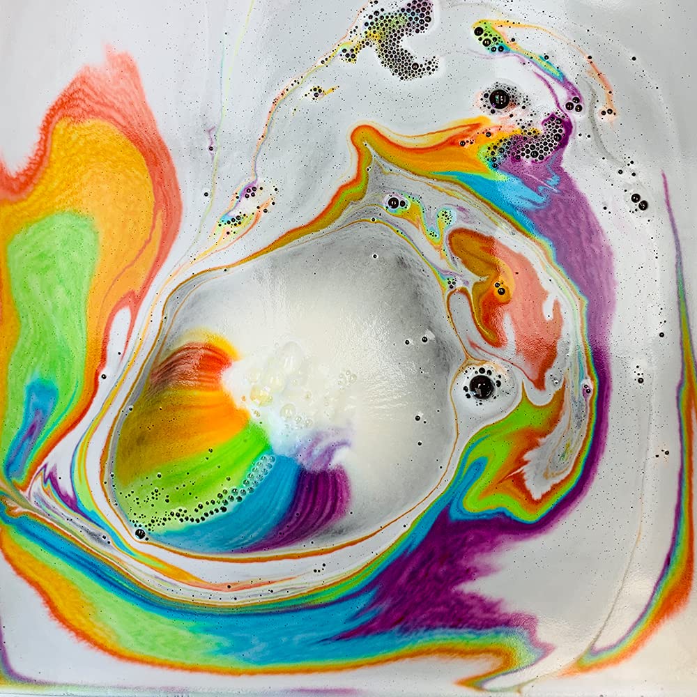 3 x Large Cloud Rainbow Bath Bombs from Zimpli Kids, Special Effect Handmade Baff Bombz Gift Set for Children, Non-Irritating and Non-Toxic