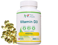Premium High Strength Vitamin D3 4000iu Supplement | 365 Easy to Swallow Softgel Capsule | One a Day, Year Supply | Supports Healthy Bones, Teeth, Muscle and Immune System | UK Made