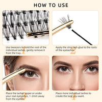 240Pcs Individual Lashes QUEWEL Cluster Lashes Individual Lash Extension 20D+30D D Curl Lashes Cluster DIY Look Like Eyelash Extensions Mix8-14mm at Home(20D+30D 0.07D MIX8-14mm)