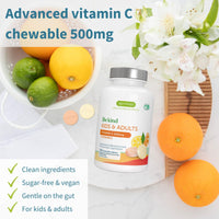 Igennus Healthcare Nutrition Igennus Advanced Vitamin C Sugar-Free Chewable 500mg, 120 Servings, Kids & Adults, Clean & Gentle, High Absorption Buffered Formula, Vegan, Orange & Lemon Flavours