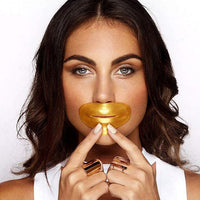 Miss Pouty Gold Lip Mask x5 – Collagen, Hyaluronic Acid, Plumping, Hydrating, Anti-Ageing, Moisturising, Soothing, Fuller Lips, Dry Lip Repair, Anti-Wrinkle, Crystal Gel Lip Treatment