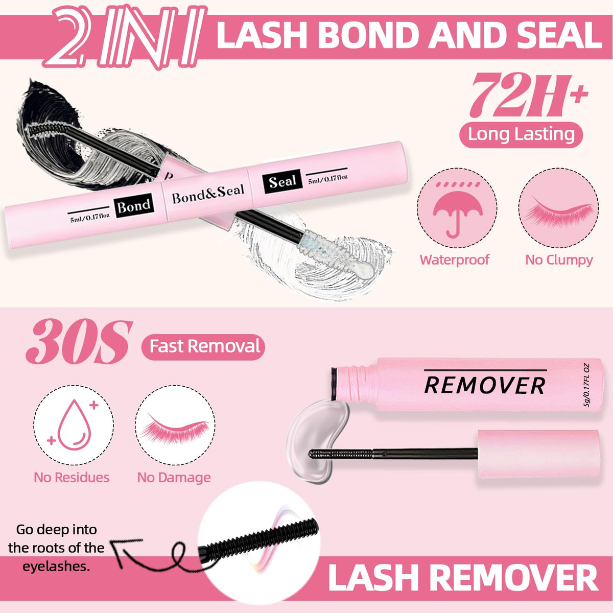 QUKLOGEN DIY Lash Extension Kit 782Pcs D Curl 4 Styles Individual Lash with Bottom Lash Clusters Bond and Seal,Quick Glue Remover Tweezers Eyelash Brush Mini Applicator (LASH001)