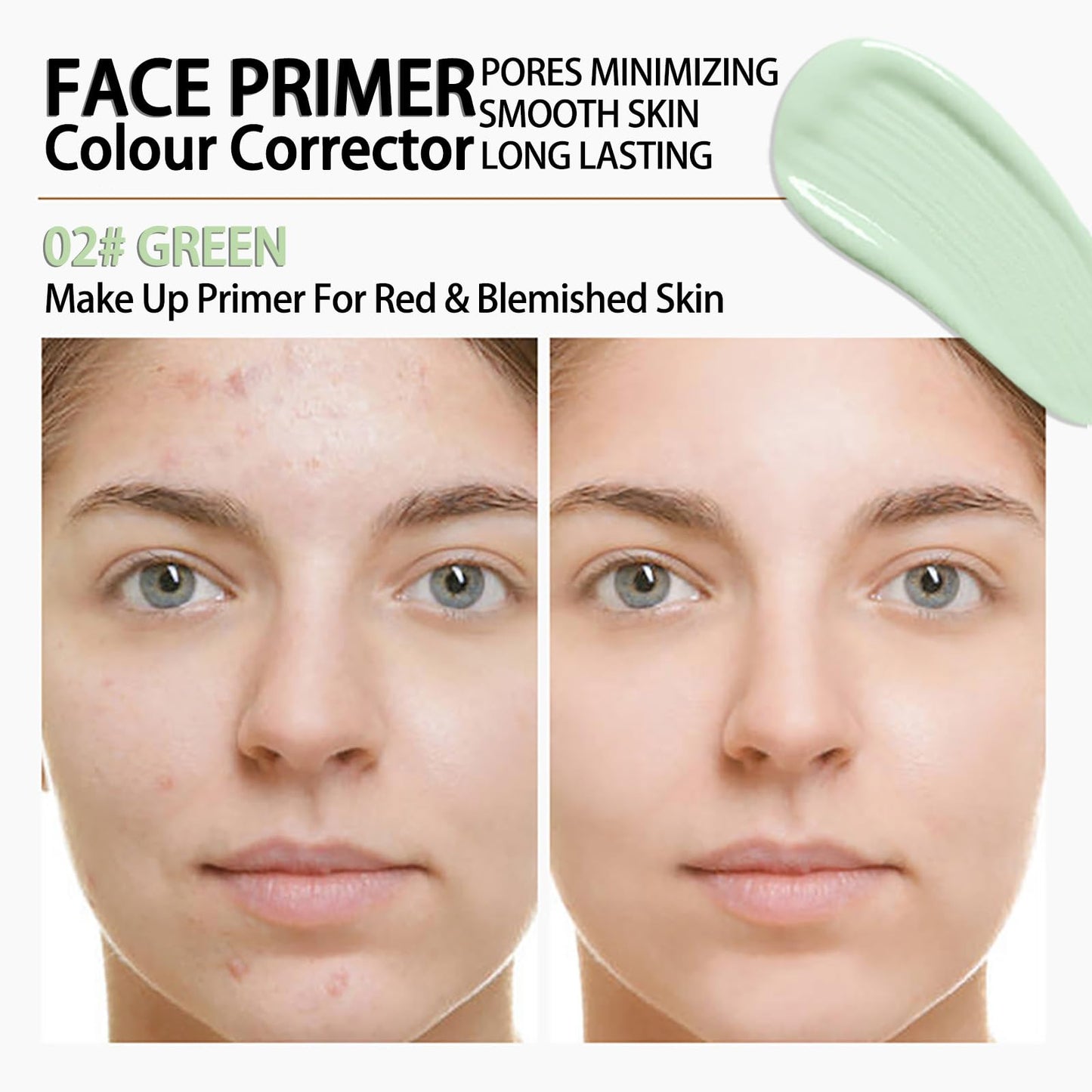 Maggikey Anti-redness Face Primer, Green Colour Corrector, Make Up Primer For Red & Blemished Skin, Pore Minimizer, Balance Skin Tone, Moisturising Foundation Base, Grips Makeup To Last, Hydrating Isolation