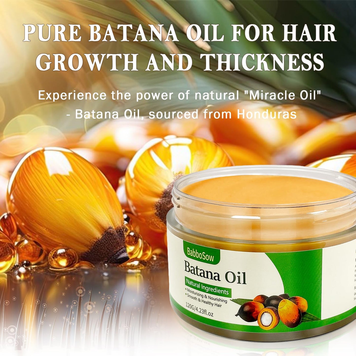 Lxitian 100% Natural Raw Batana Oil for Hair Growth, Dr. Sebi Hair Oil from Honduras, Pure Nourishment Organic, Prevent Hair Loss,Eliminates Split Ends Moisturize Scalp,Restore Hair Masks for Dry Damaged Hair