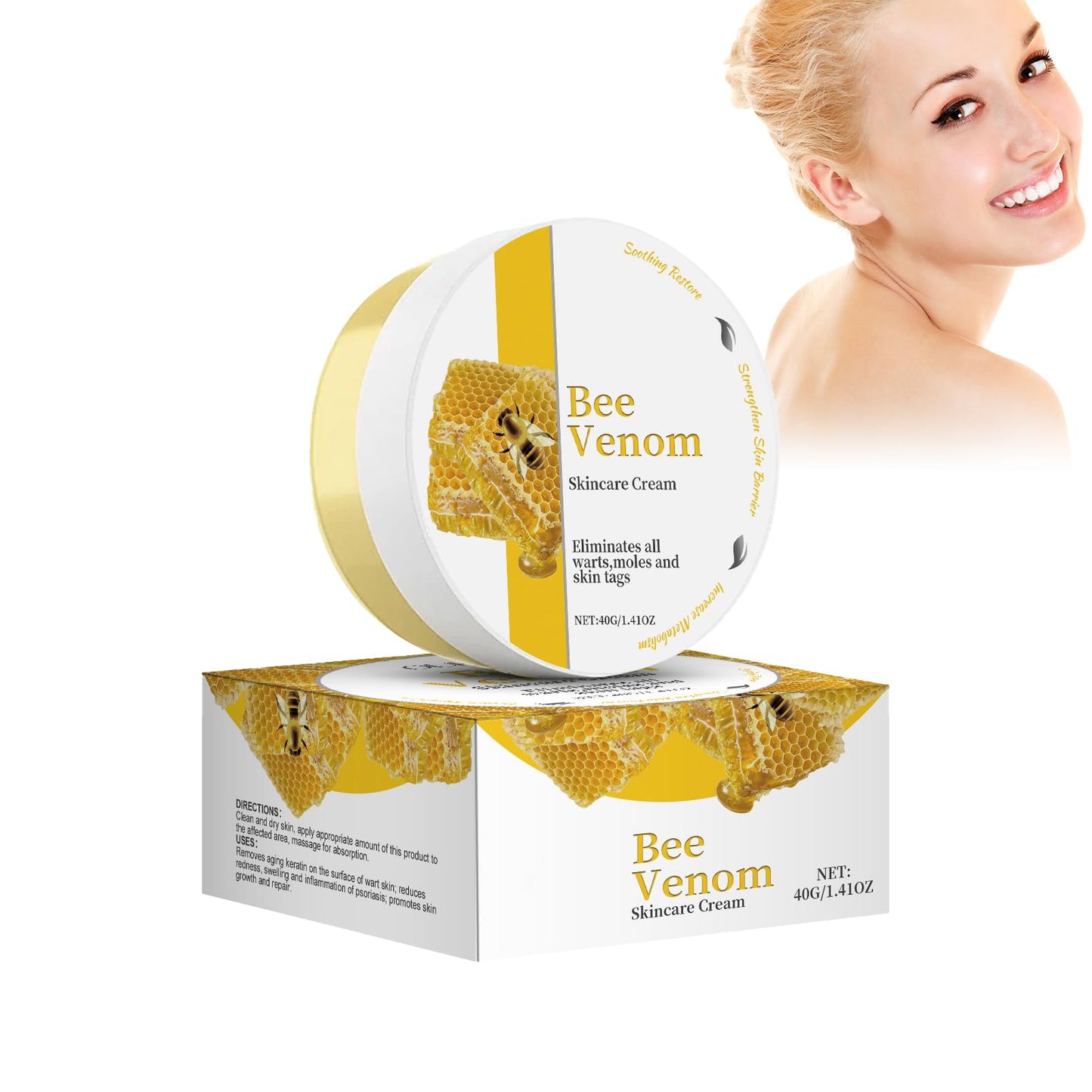 ISBEAUSOLS Bee Venom Cream - Anti-Ageing Day & Night Cream for Wrinkles - Firming Creams for Menopause Skin Tightening - Bee Venom Skin Treatment Creams - Honey & Dry Elbow Repair - Bumpy Skin Relief