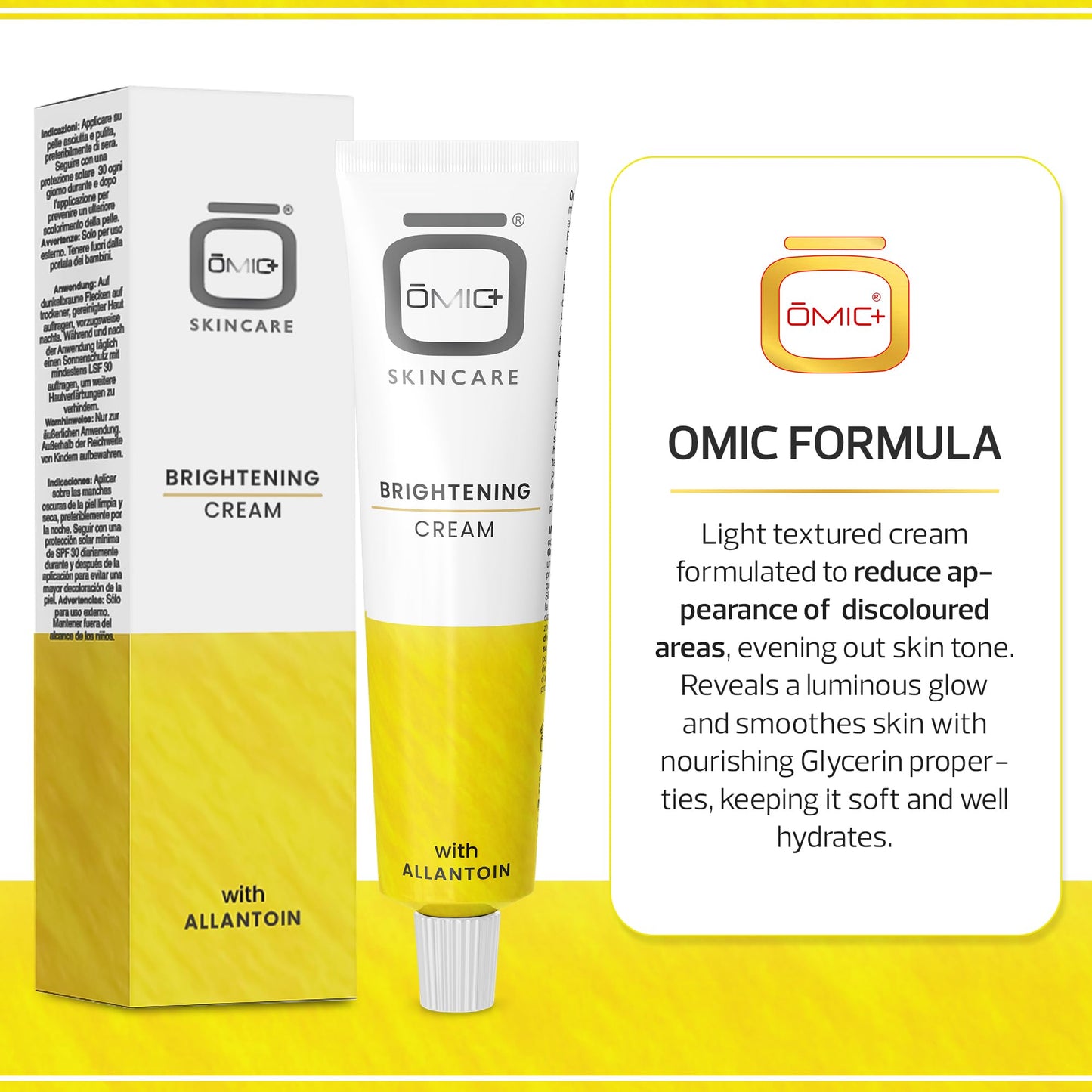 Omic Skin Brightening Cream | 1.7 Fl oz / 50 g | Helps Remove Pigments on: Body, Underarm, Face, Armpit, Intimate Area