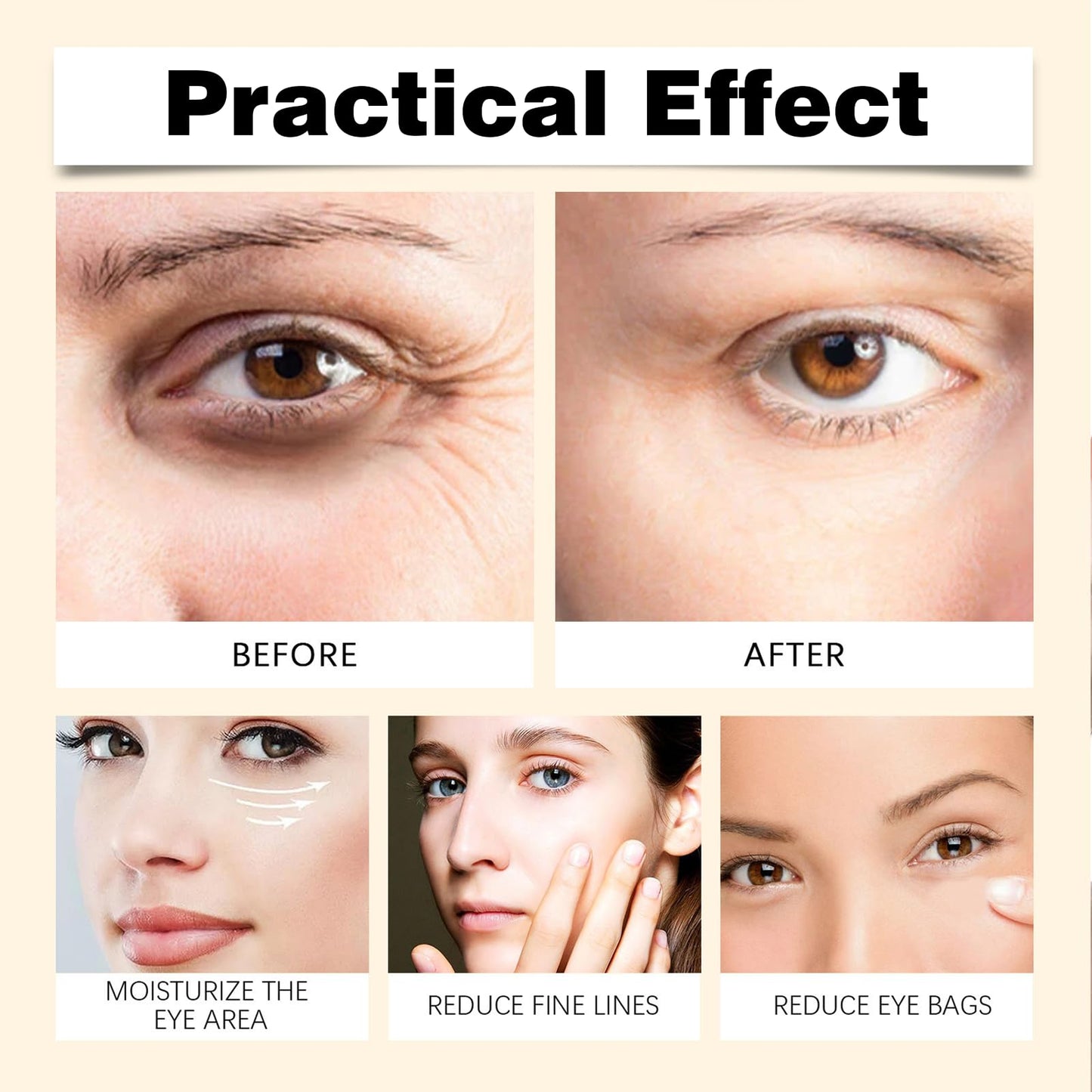 Vitamin C Eye Cream, Eye Cream for Dark Circles and Puffy Eyes, Men and Women Revitalift Eyes Cream, Under Eye Serum Stick for Brightening Revitalizing Anti Wrinkle Hydrating