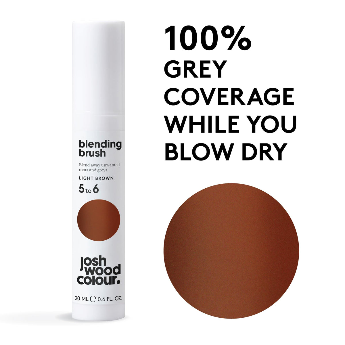 Josh Wood Colour Light Brown Blending Brush Duo Bundle Grey Root Touch Up to Cover Regrowth in between Colouring, Instant Coverage, Temporary, WASHES OUT, Vegan, 2 Tubes