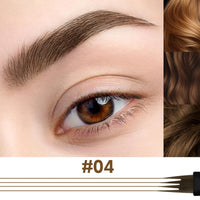 Apooliy Microblading Eyebrow Pen，Waterproof Eye Brow Pencils with 4 Fork Tip，Create Natural Hair-Like Brows, Last All-Day,Dark Brown