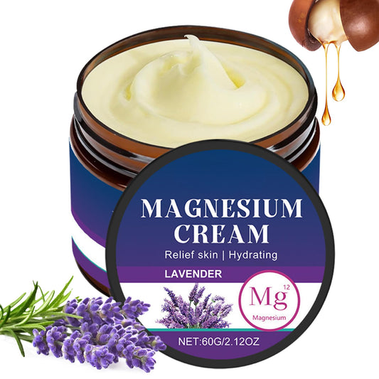 Trendyfave Magnesium Cream for Sleep & Relaxing – Magnesium Butter for Restless Legs, Muscle Relief – with Lavender Oil, Shea Butter & Coconut Oil – Soothing Body Hydrating Legs, Arms or Chest, 60g