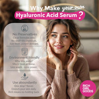 RICH GIRL GOODS 100% Hyaluronic Acid Powder – DIY 1000ml Hyaluronic Acid Serum – Create Your Own Moisturizing Hyaluronic Serum at Home – for Face, Body, Hair.