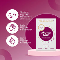 Cleanmarine Menomin - Menopause Support - Highly Absorbable Omega 3 with Soy Isoflavones - Vitamins B1, B2, B6, B12, Folic Acid, Biotin and D3-30 Servings - 120 Capsules - Multipack