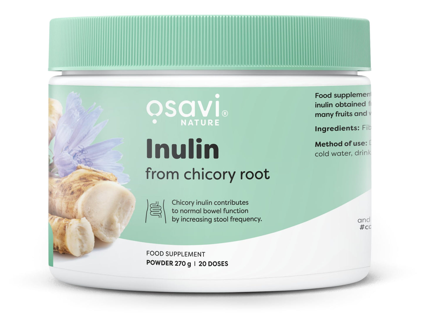 OSAVI Osavi Inulin – 270 g | Highly Soluble Chicory Root Inulin Powder for Digestive Health | Supports Bowel Function & Natural Fiber Intake