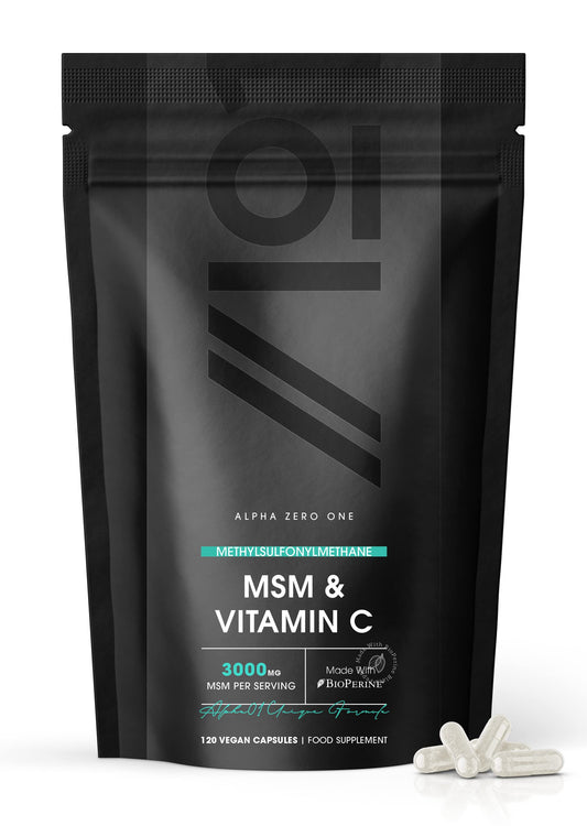 MSM 3000mg with Vitamin C & BioPerine® - Supports Collagen Formation – for Healthy Skin - High Potency Methylsulfonylmethane – Non GMO, Gluten Free, Halal – 120 Vegan Capsules