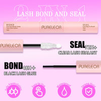 PURELEOR Cluster Lashes Kit Including Bond and Seal DIY Individual Eyelashes Extensions Set