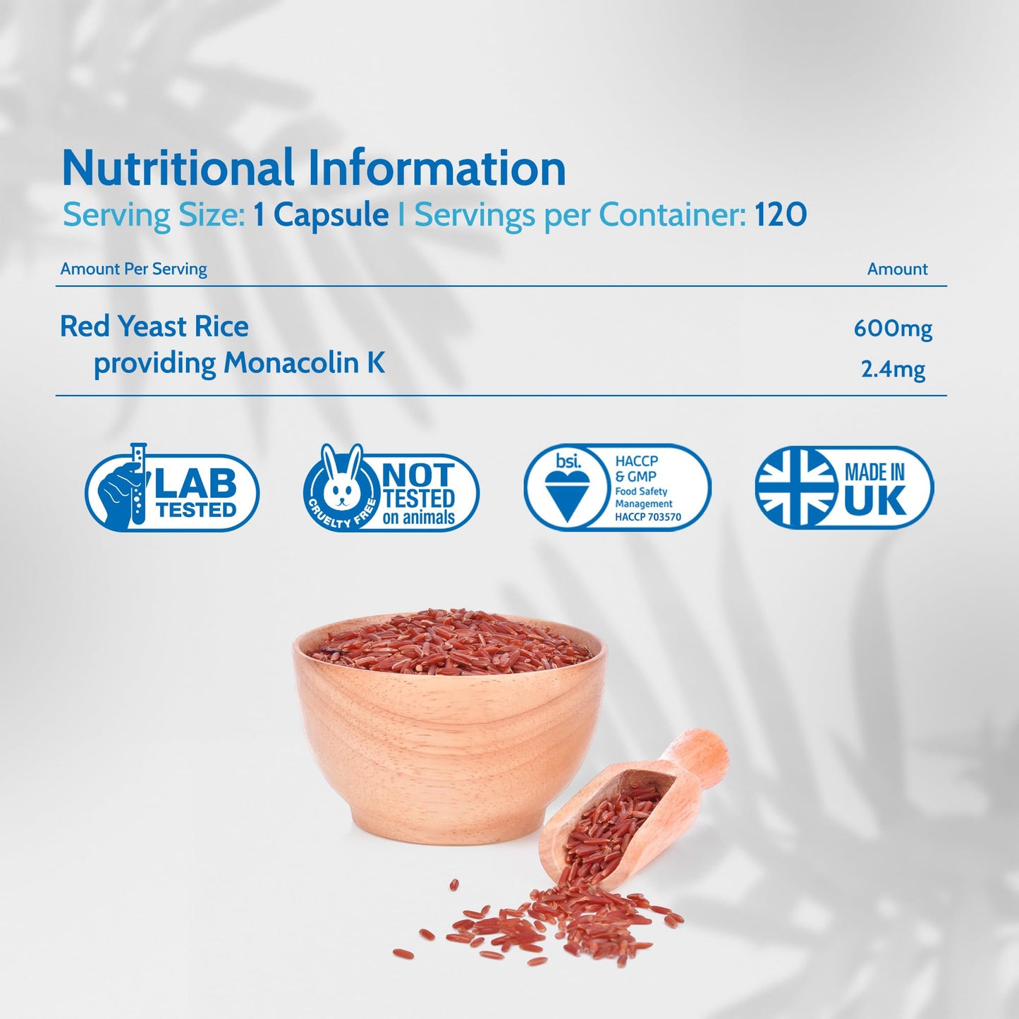 Health4All Red Yeast Rice 600mg per Capsule 120 Capsules, 4 Months Supply, Cholesterol Lowering Supplement High in Monacolin K, Purest Vegan Supplement | Made in UK