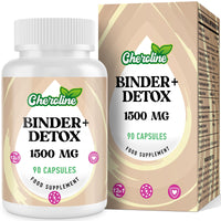 Cheroline Binder Detox & Gut Cleanse Capsules 1500mg, Activated Charcoal Complex with Probiotics, Chlorella & Turmeric, Liver & Digestive Support, Vegan & Natural (90 Count (Pack of 1))