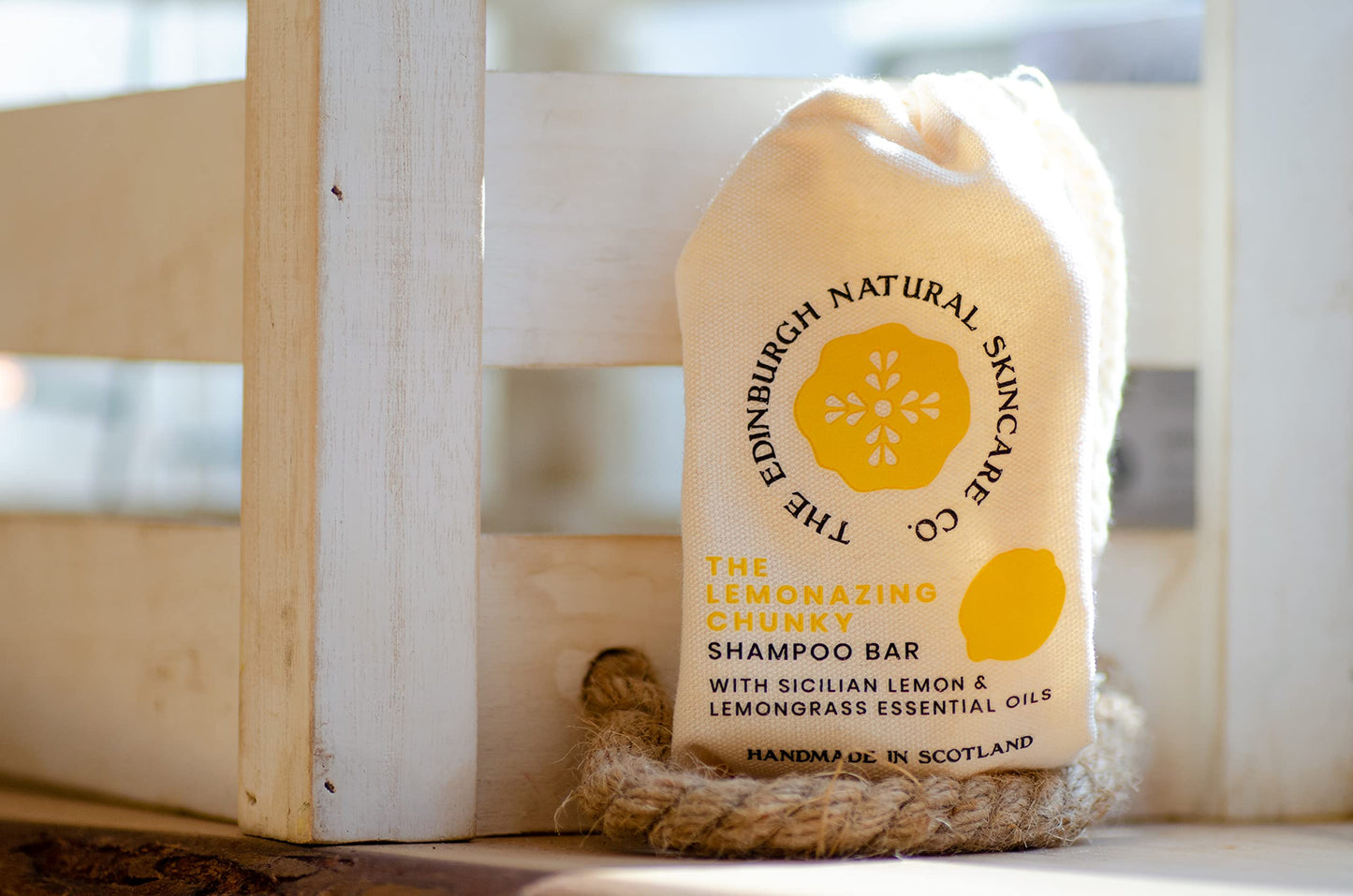 The Edinburgh Natural Skincare Company Ltd. Lemonazing Chunky Shampoo Bar | Nourishing & Cleansing | Soften Hair, Boost Blow | For Stronger & Shinier Hair | 100% Natural