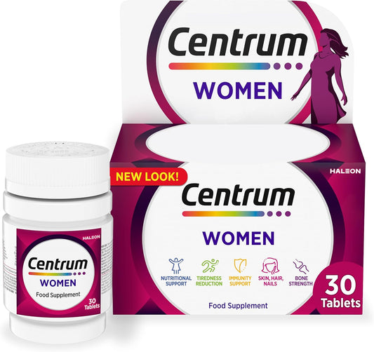 Centrum Women Tablets Multivitamin & Mineral Supplements, with 23 essential nutrients including vitamin D, C, and Iron, 30 ct