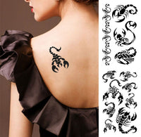 Yesallwas 10 Sheets Tribal Tattoos Spider Tattoos Dragon Temporary Tattoo Black Totem Pattern Tattoo Body Sticker for Men Women 3.54X7.48 inches (LXW)