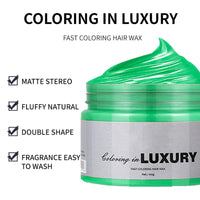 Temporary Green Hair Color Wax - Instant Styling Green Hair Dye Mud - Washable Coloured Hair Wax Pomad For Men Women - Ideal For Halloween, Cosplay, Parties,Masquerade,Nightclub (120g)