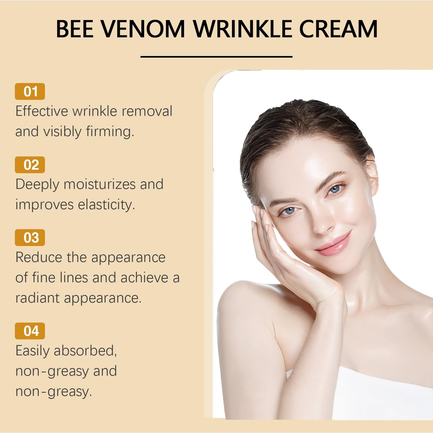 ewku Bee Venom Anti Wrinkle Cream - Boto Face Cream for Women Bo_tox Bee Venom Cream - Face Moisturizer for Women & Men - Skin Tightening Moisturizer for Face Fine Line