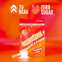 Grenade BCAA Intra Workout Powder, Zero Sugar plus Muscle Function & Electrolyte Balance Support (30 Servings) - Strawberry Mango, 390 g (Pack of 1)